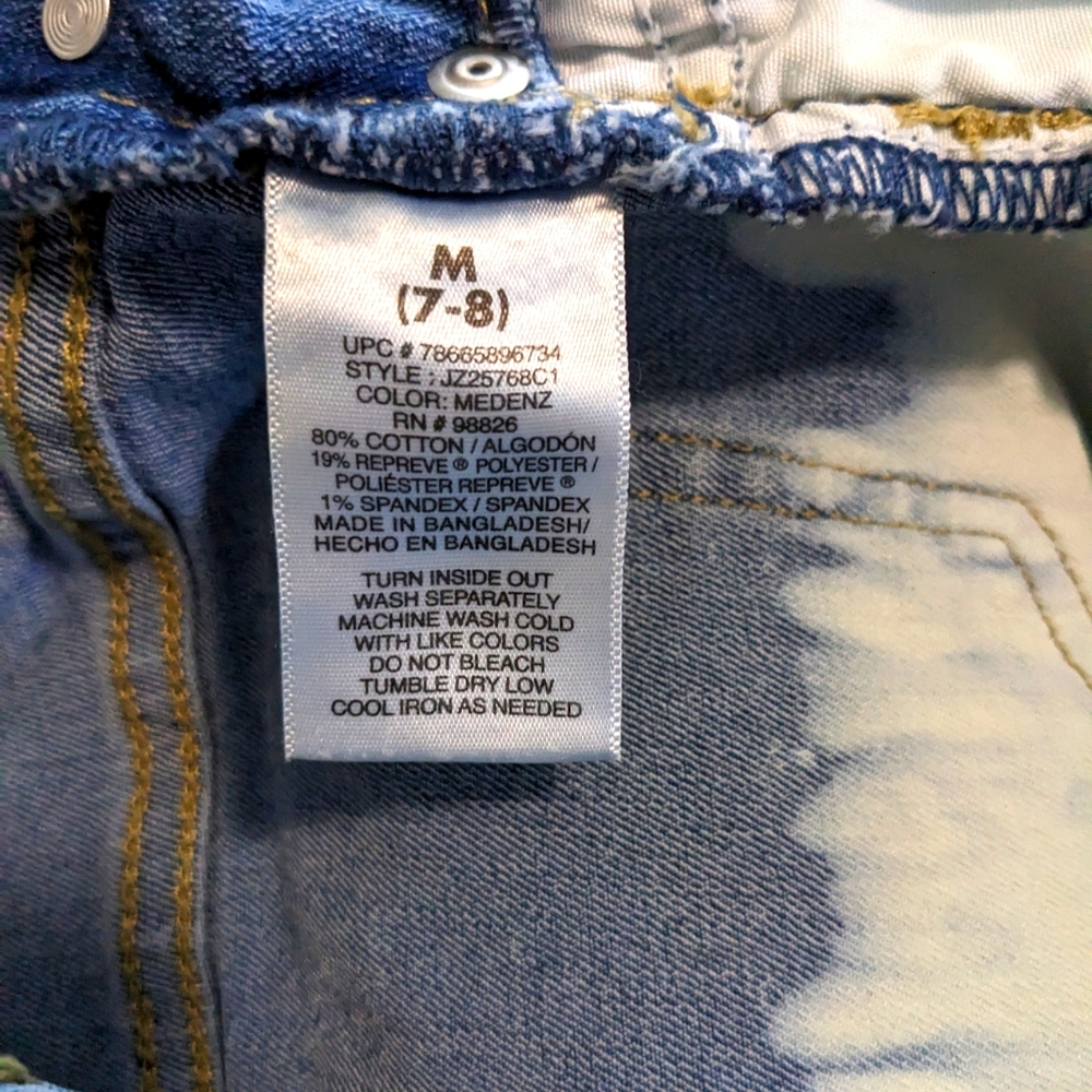 Jordache Girl's Denim Dip Dye Overall Shortalls - Picture 12 of 12